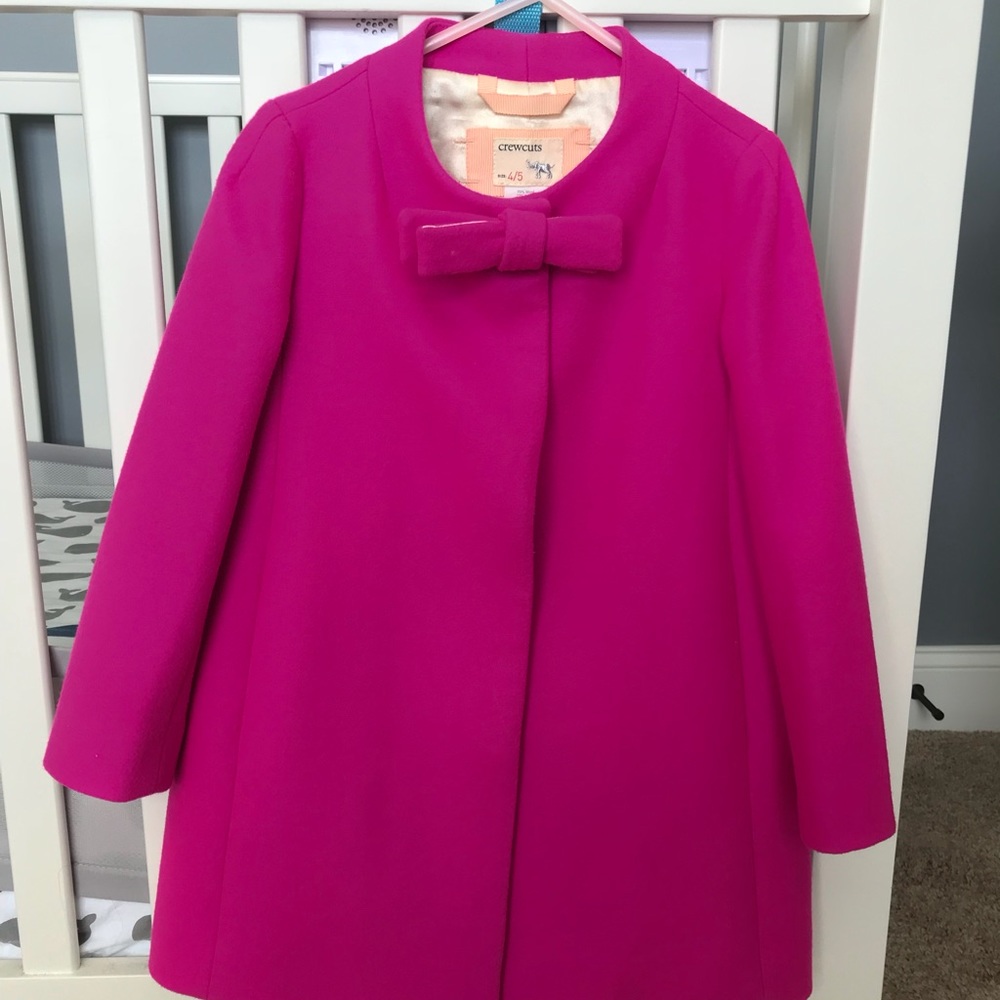 Girls pink wool coat